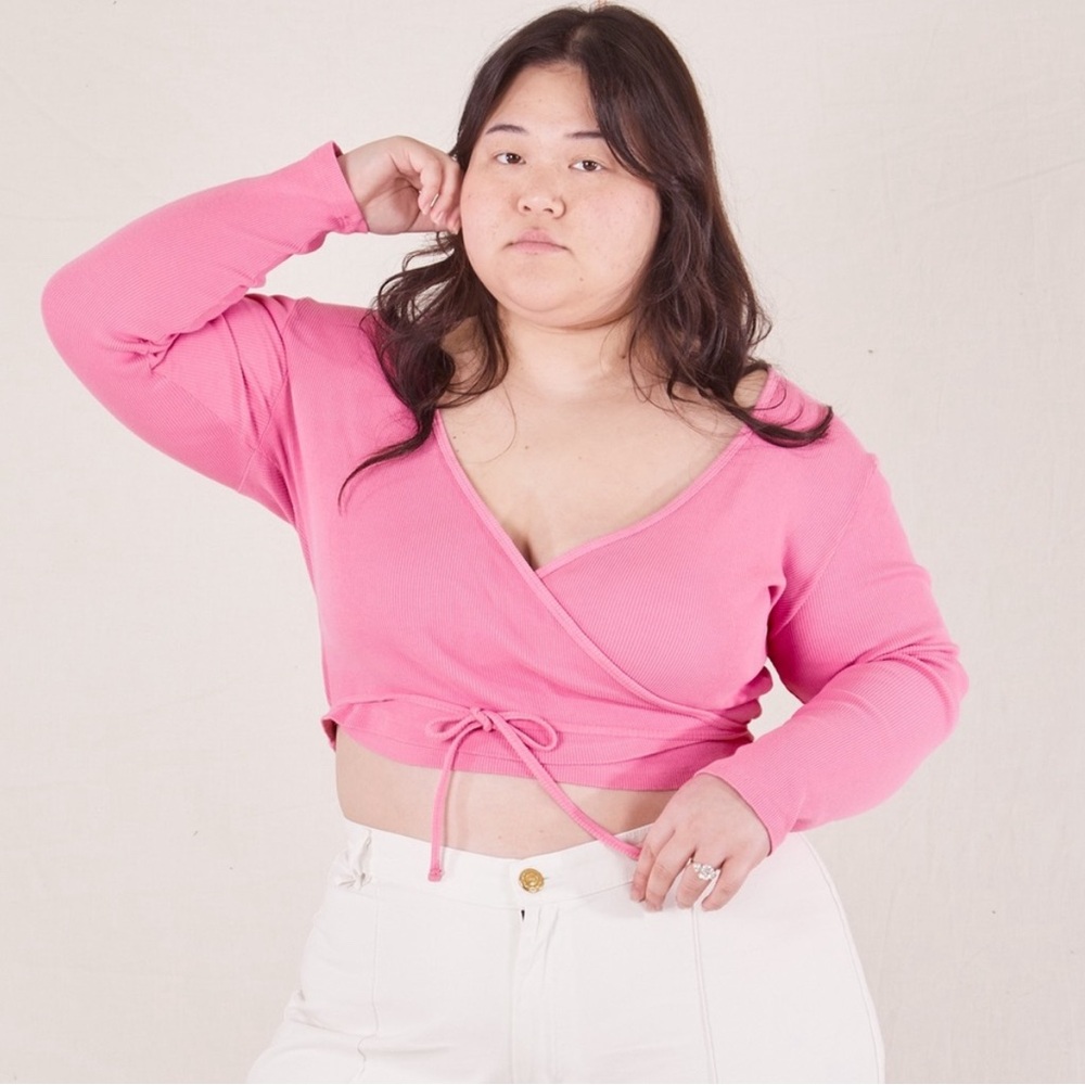 💝🍒BIG BUD PRESS 🍒💝 pink wrap shirt